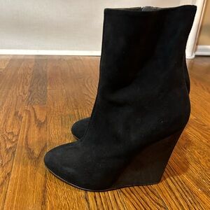 Black suede boots-worn once